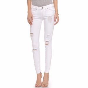 PAIGE Women's White Skinny Jeans